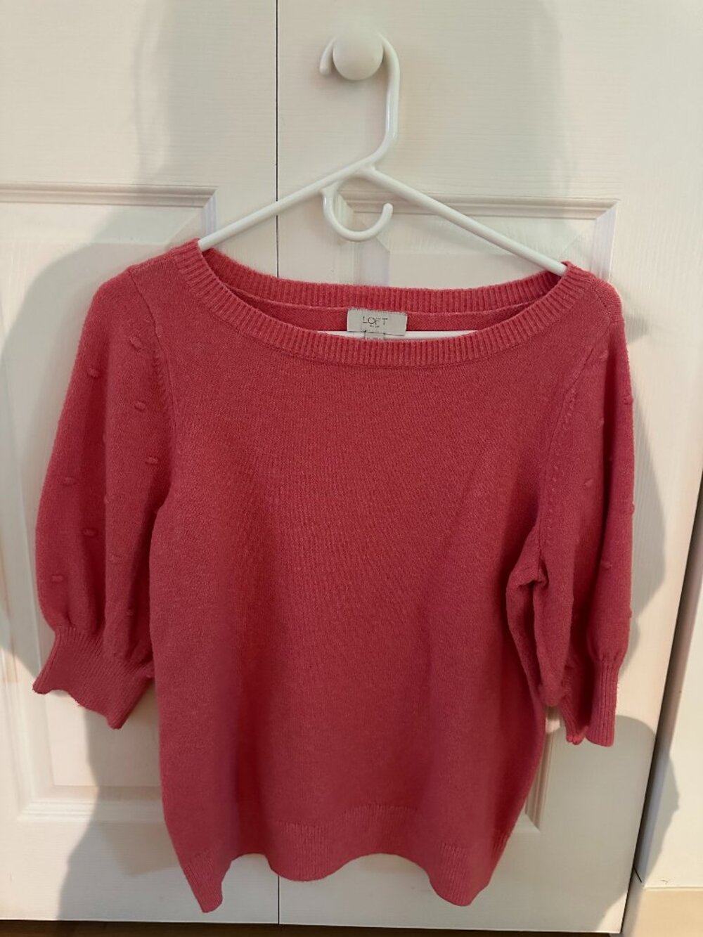 Loft Outlet Short Sleeve Sweater, Peach, Size Medium